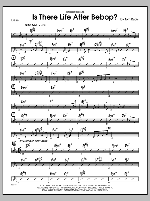 Download Kubis Is There Life After Bebop? - Bass Sheet Music