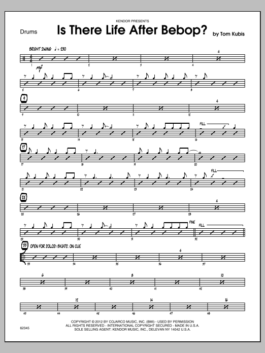 Download Kubis Is There Life After Bebop? - Drums Sheet Music