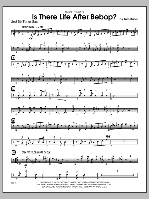 Download Kubis Is There Life After Bebop? - Tenor Sax Sheet Music