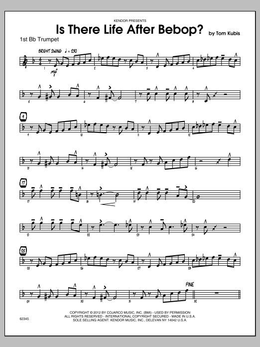Download Kubis Is There Life After Bebop? - Trumpet 1 Sheet Music