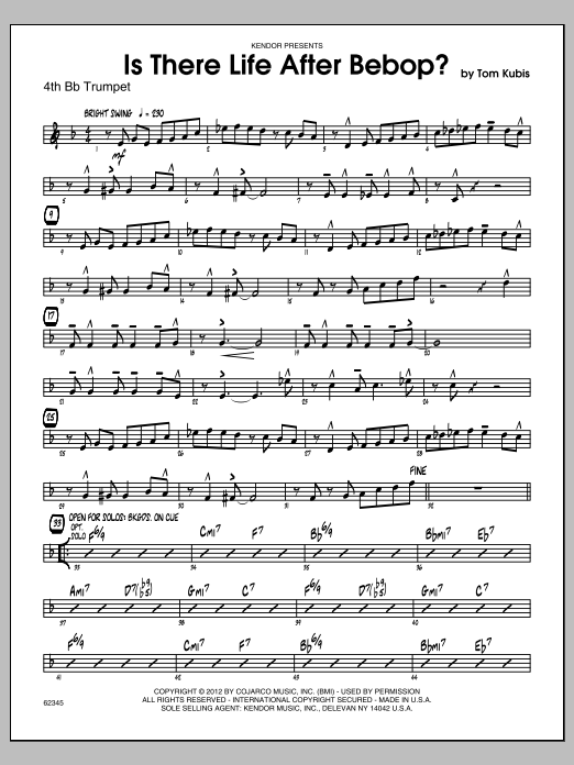 Download Kubis Is There Life After Bebop? - Trumpet 4 Sheet Music
