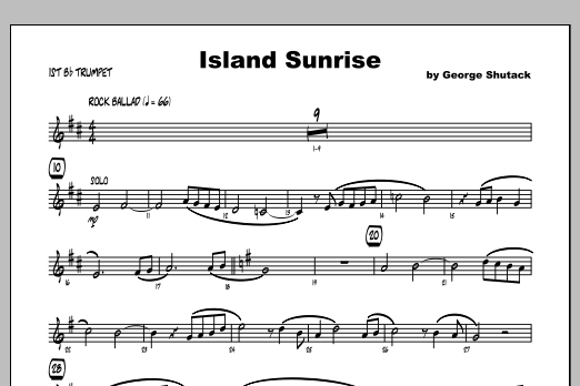 Download George Shutack Island Sunrise - 1st Bb Trumpet Sheet Music