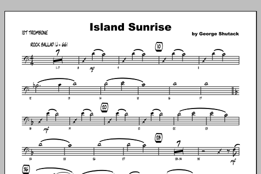 Download George Shutack Island Sunrise - 1st Trombone Sheet Music