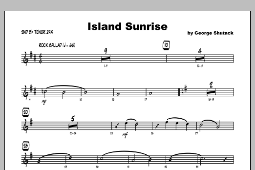 Download George Shutack Island Sunrise - 2nd Bb Tenor Saxophone Sheet Music
