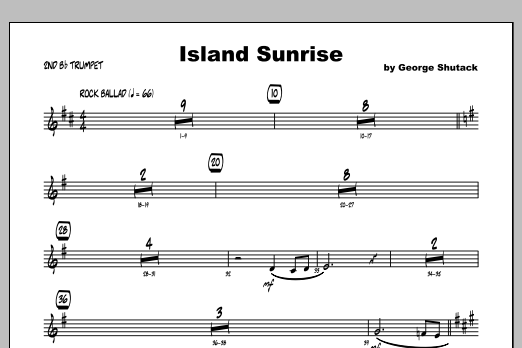 Download George Shutack Island Sunrise - 2nd Bb Trumpet Sheet Music