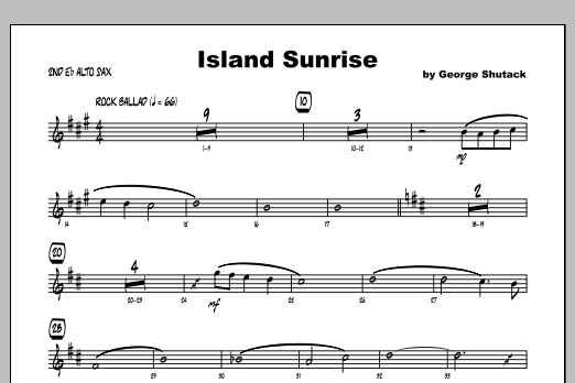 Download George Shutack Island Sunrise - 2nd Eb Alto Saxophone Sheet Music