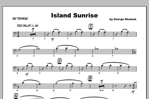 Download George Shutack Island Sunrise - 2nd Trombone Sheet Music