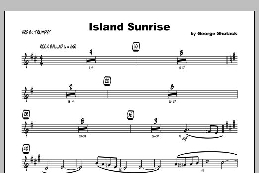 Download George Shutack Island Sunrise - 3rd Bb Trumpet Sheet Music