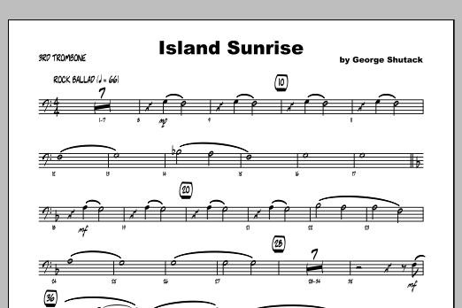 Download George Shutack Island Sunrise - 3rd Trombone Sheet Music