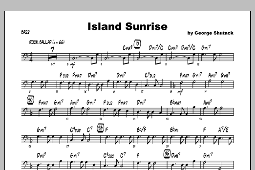 Download George Shutack Island Sunrise - Bass Sheet Music