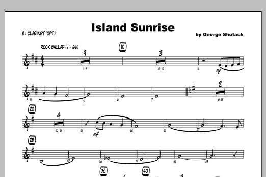 Download George Shutack Island Sunrise - Bb Clarinet Sheet Music