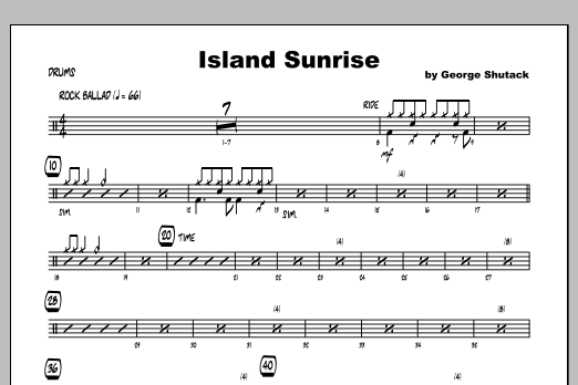 Download George Shutack Island Sunrise - Drums Sheet Music