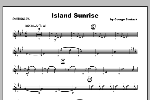 Download George Shutack Island Sunrise - Eb Baritone Sax Sheet Music