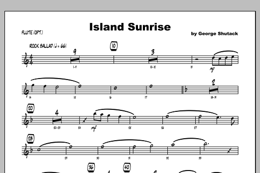 Download George Shutack Island Sunrise - Flute Sheet Music
