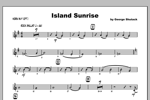 Download George Shutack Island Sunrise - Horn in F Sheet Music
