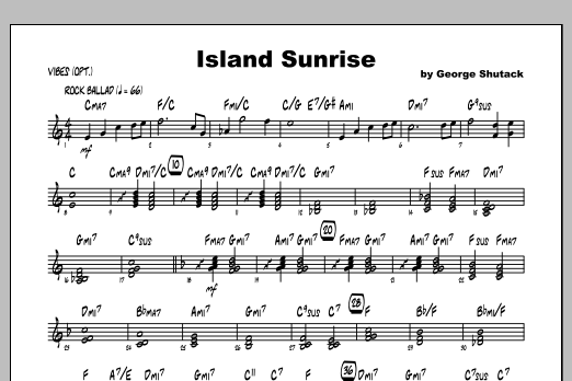 Download George Shutack Island Sunrise - Vibes Sheet Music