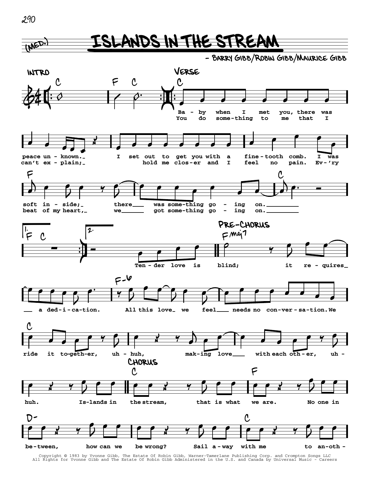 Download Kenny Rogers & Dolly Parton Islands In The Stream Sheet Music