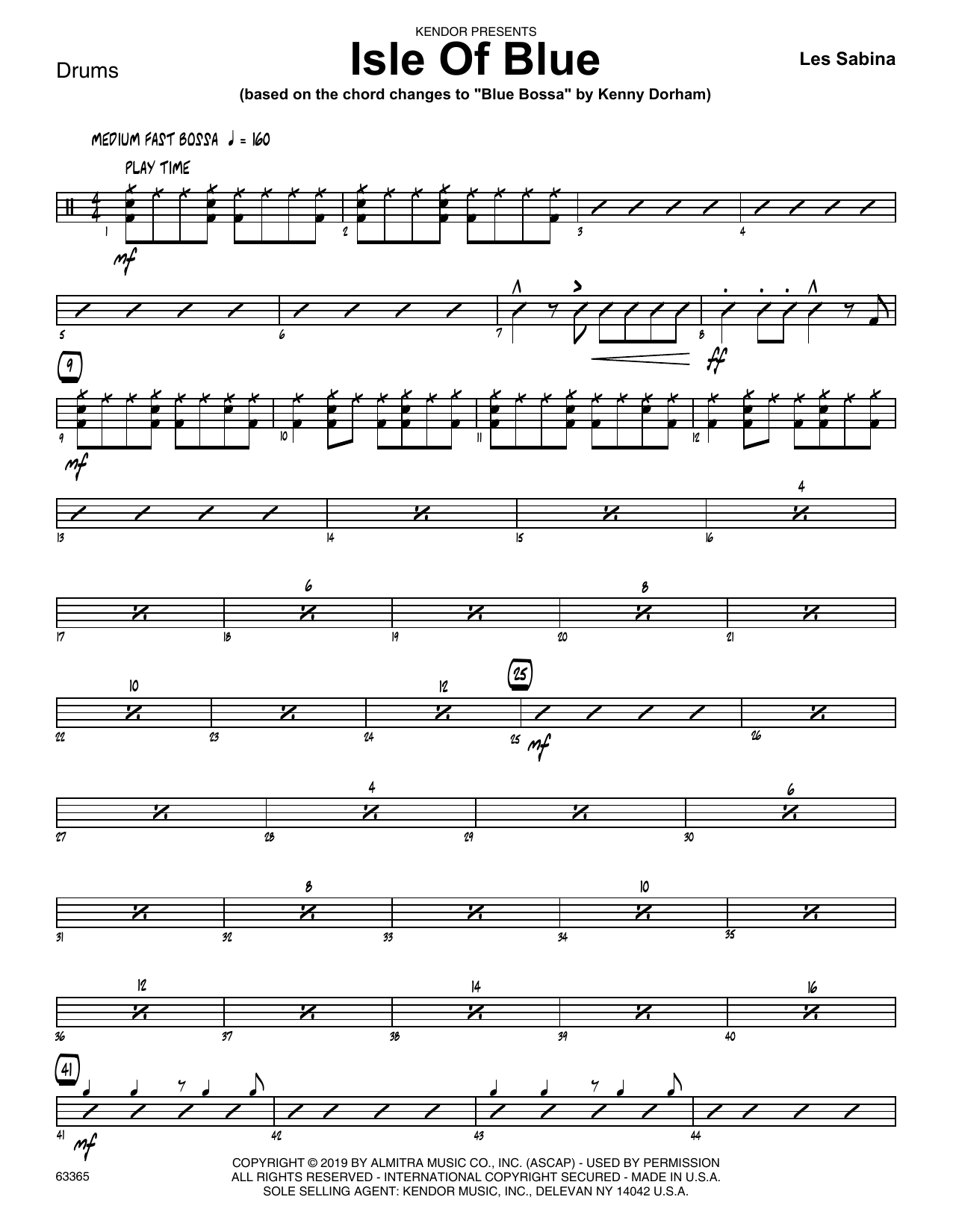 Download Les Sabina Isle Of Blue (based on the chord change Sheet Music