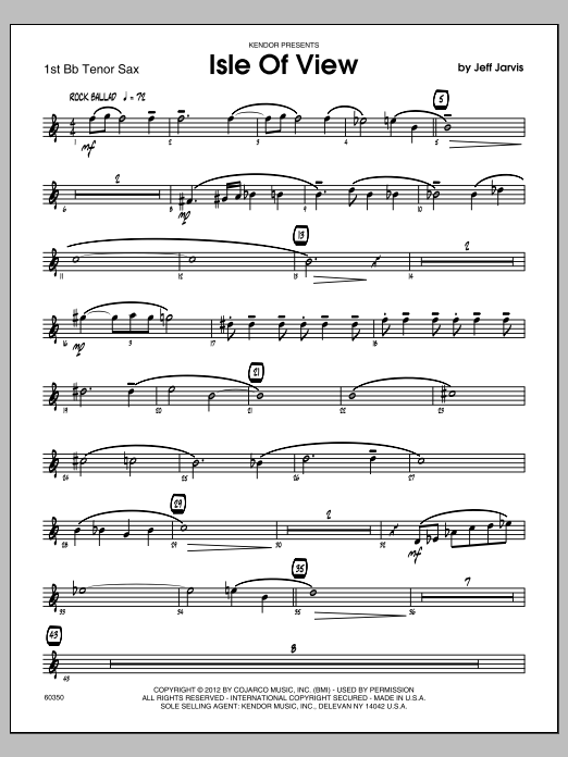 Download Jeff Jarvis Isle Of View - 1st Bb Tenor Saxophone Sheet Music