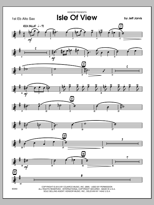 Download Jeff Jarvis Isle Of View - 1st Eb Alto Saxophone Sheet Music