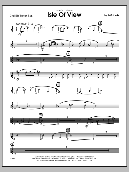Download Jeff Jarvis Isle Of View - 2nd Bb Tenor Saxophone Sheet Music