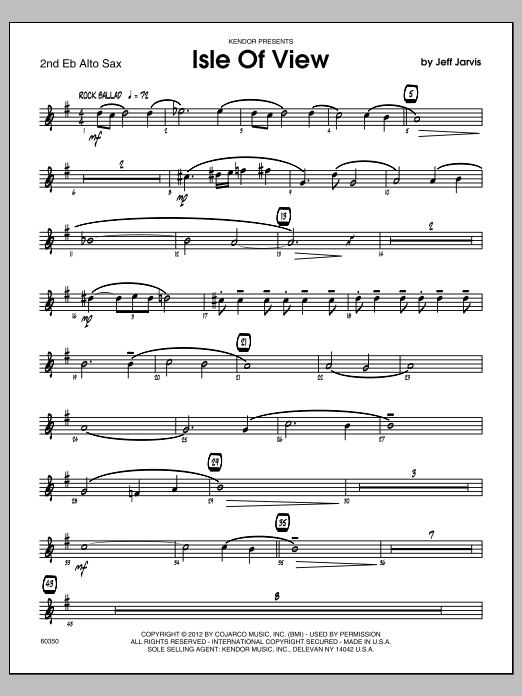Download Jeff Jarvis Isle Of View - 2nd Eb Alto Saxophone Sheet Music