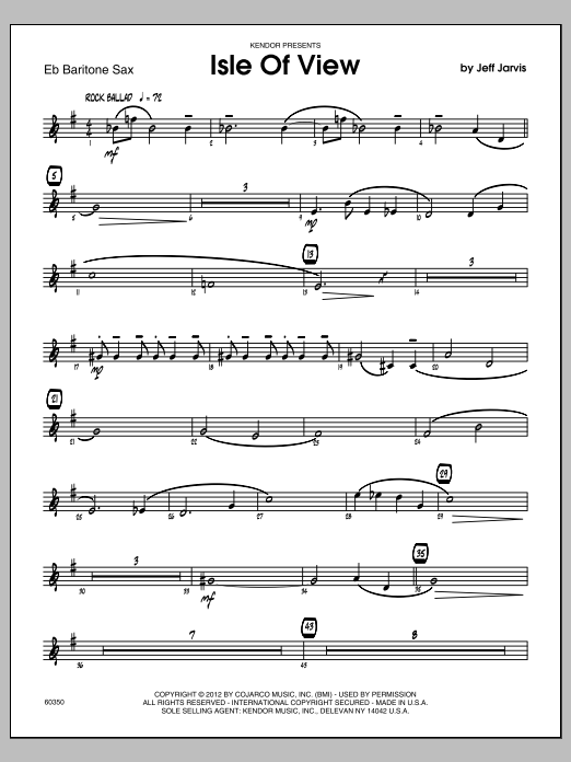 Download Jeff Jarvis Isle Of View - Eb Baritone Saxophone Sheet Music