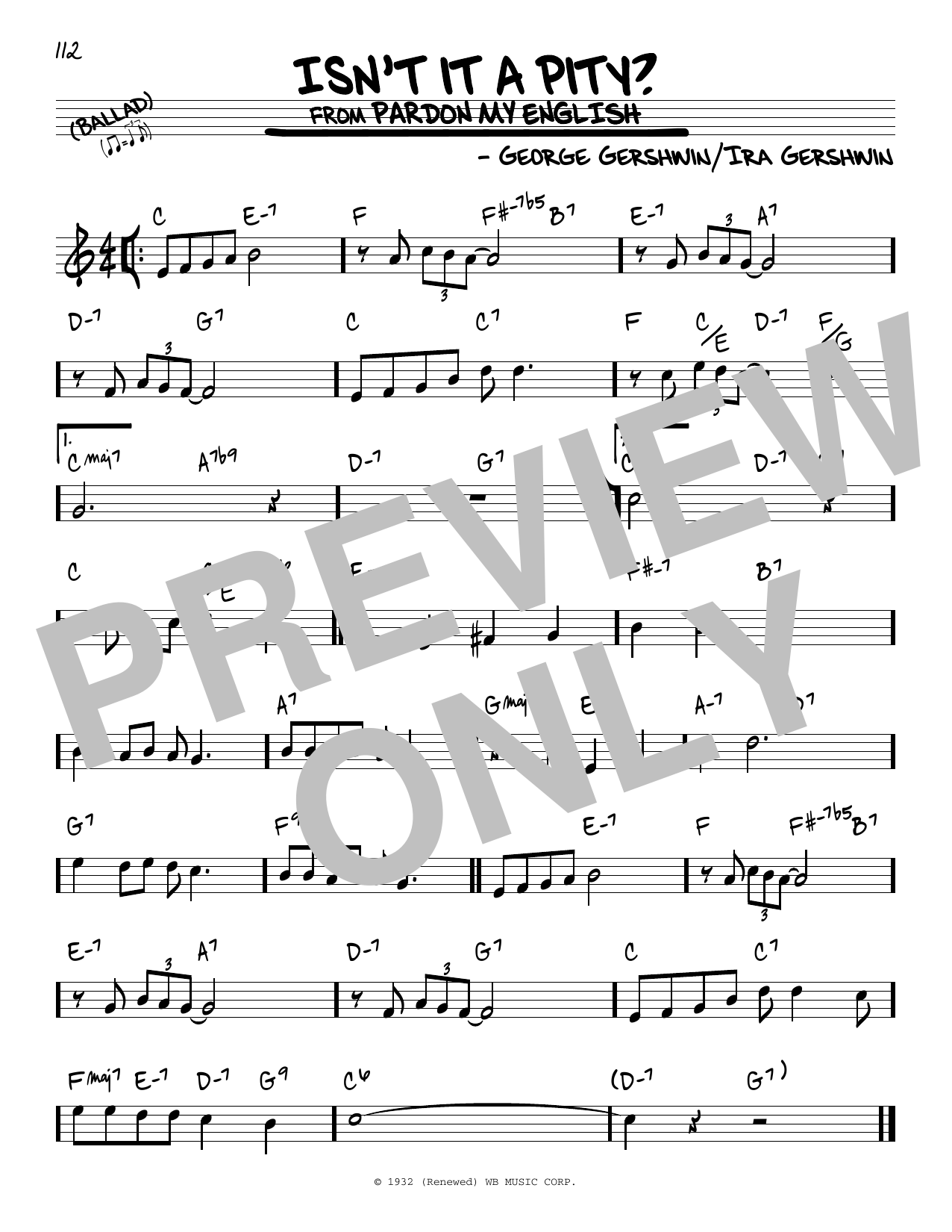 Download George Gershwin Isn't It A Pity? Sheet Music