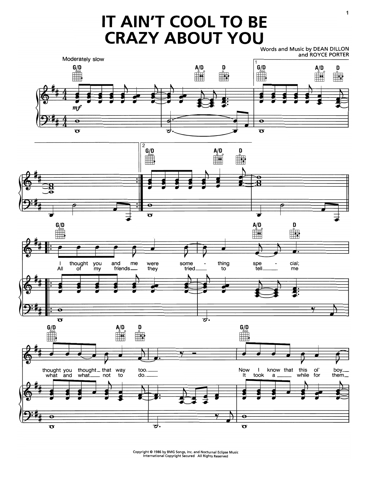 Download George Strait It Ain't Cool To Be Crazy About You Sheet Music