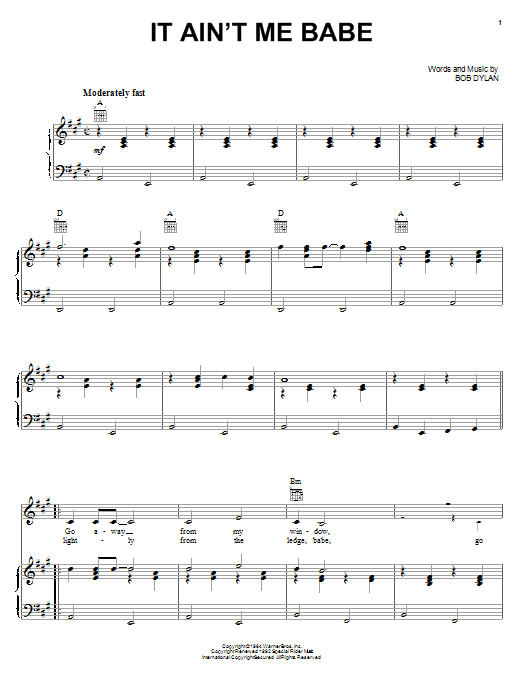 Download Johnny Cash It Ain't Me, Babe Sheet Music