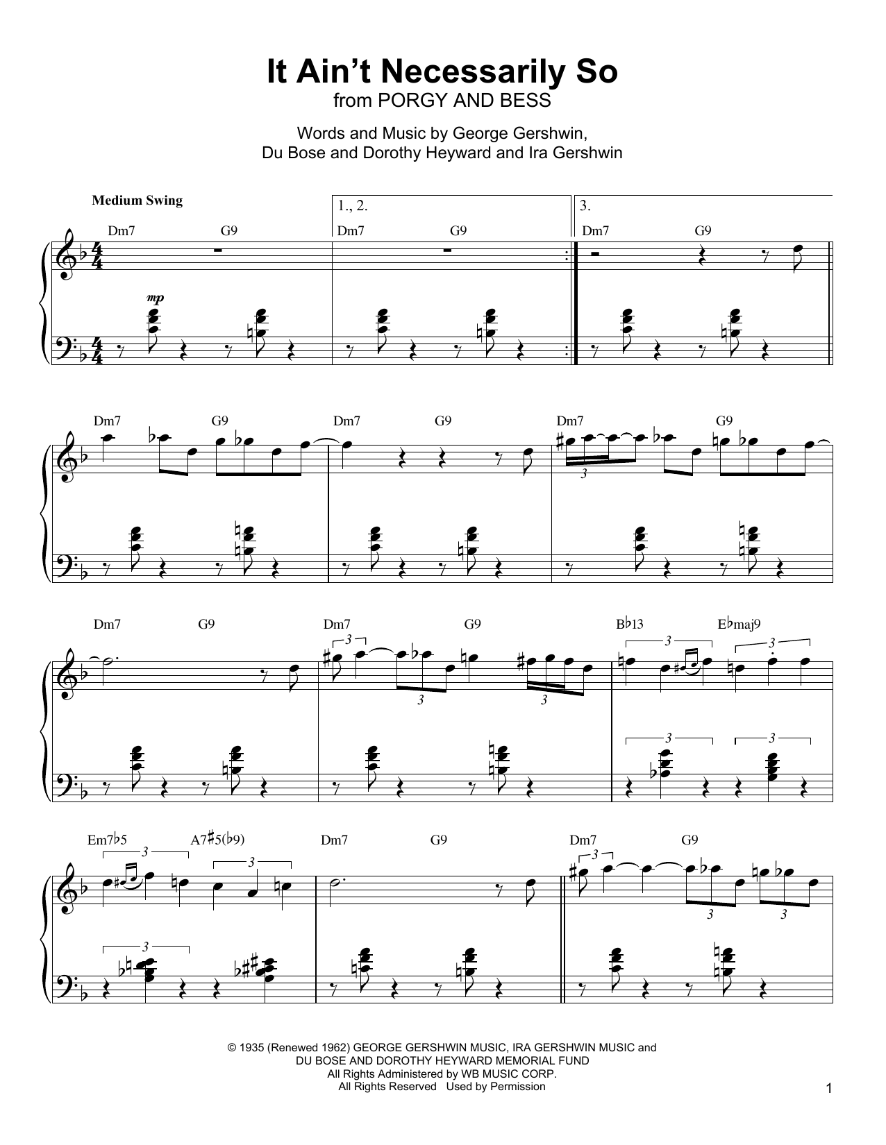 Download Oscar Peterson It Ain't Necessarily So Sheet Music