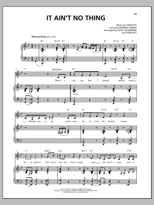 Download Lin-Manuel Miranda It Ain't No Thing (from Bring It On: Th Sheet Music