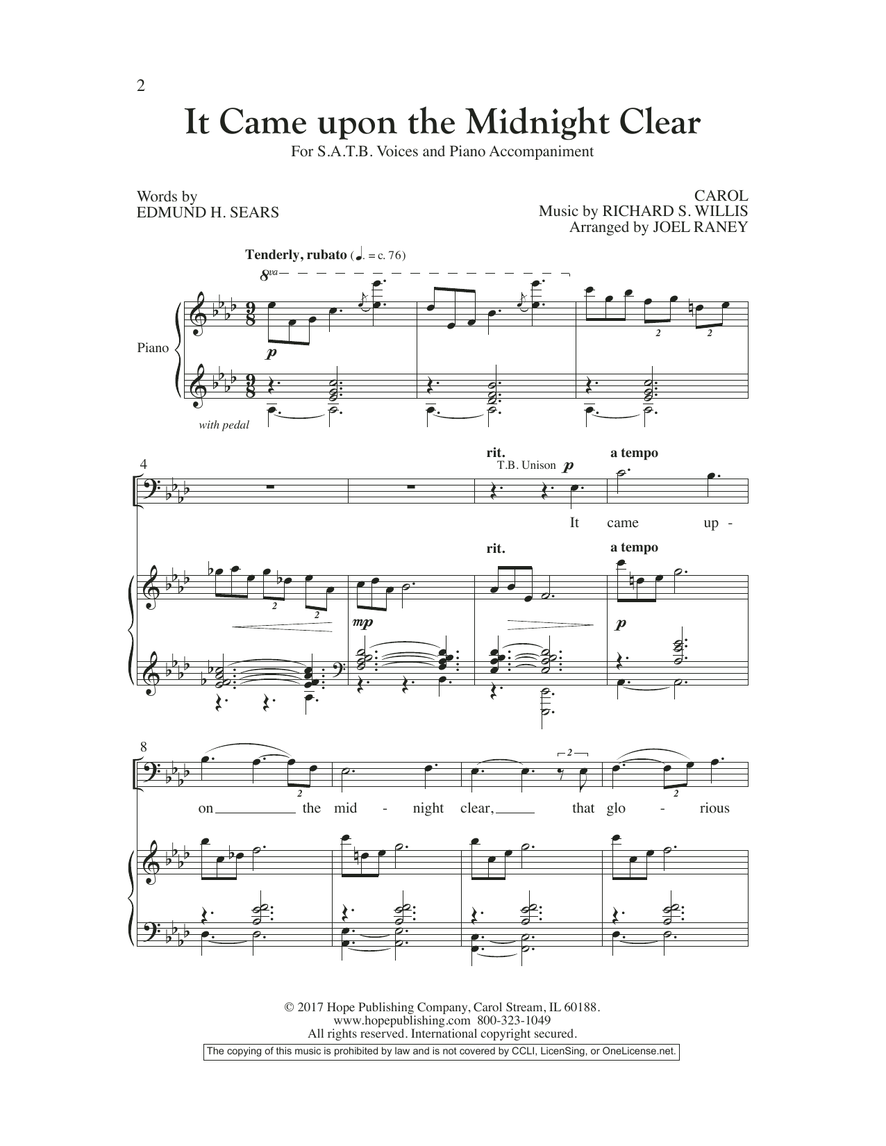 Download Edmund H. Sears It Came Upon The Midnight Clear Sheet Music