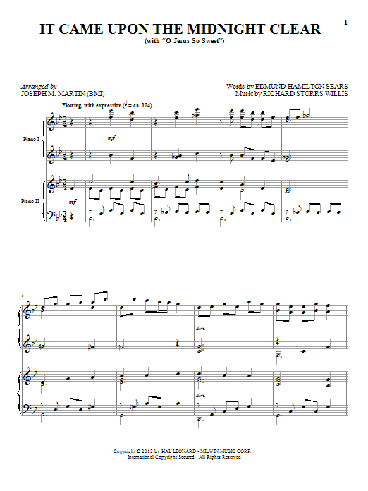 Download Joseph M. Martin It Came Upon The Midnight Clear Sheet Music
