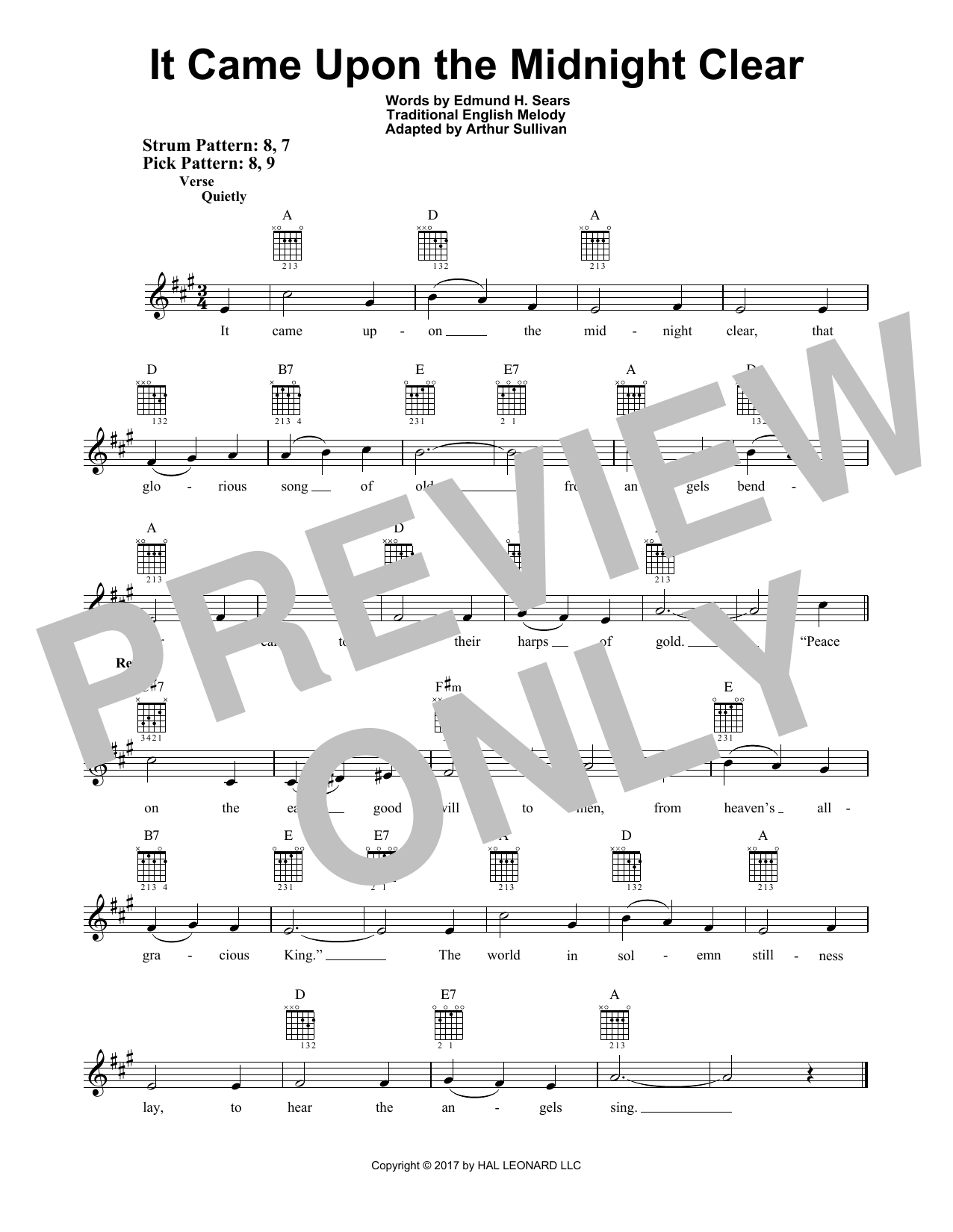 Download Christmas Carol It Came Upon The Midnight Clear Sheet Music