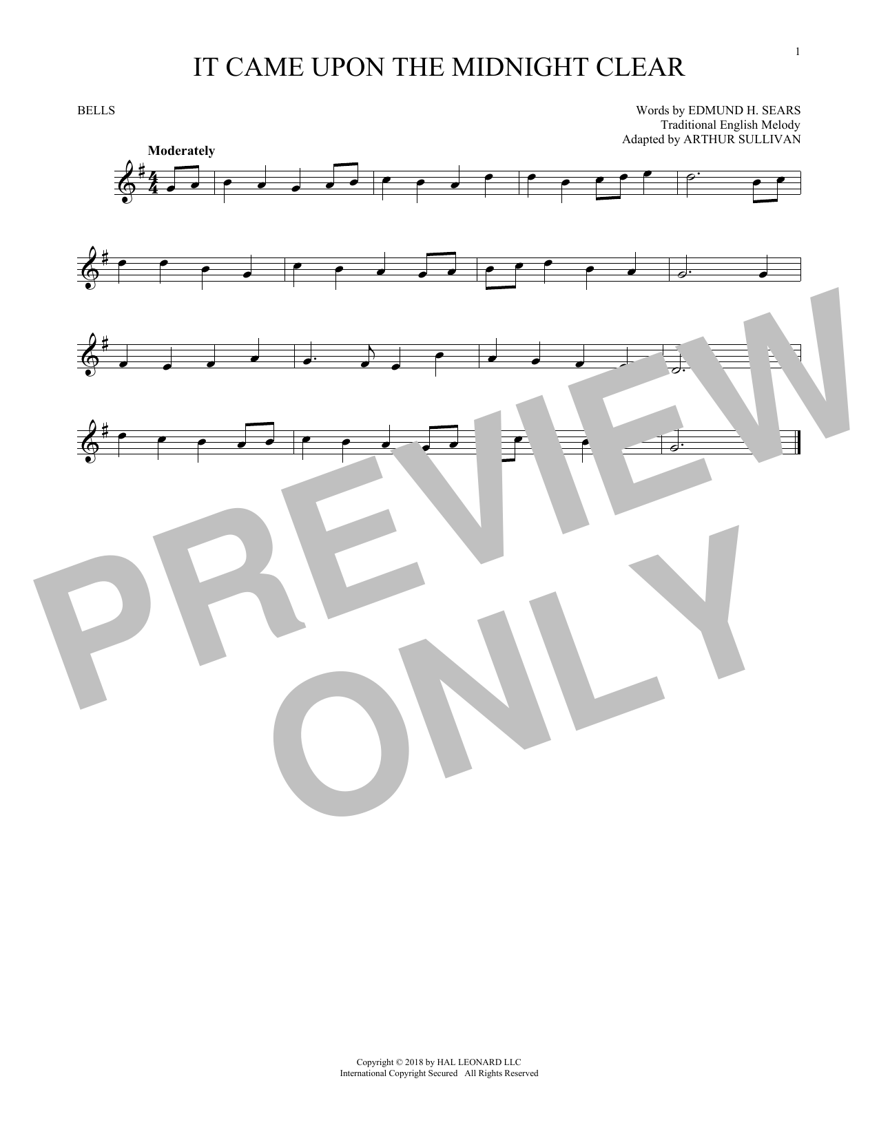 Download Traditional English Melody It Came Upon The Midnight Clear Sheet Music