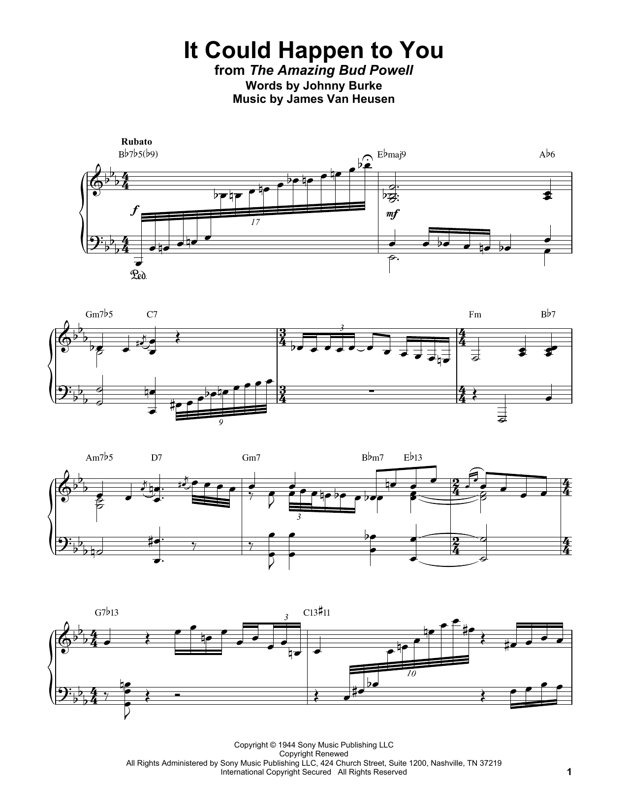 Download Bud Powell It Could Happen To You Sheet Music