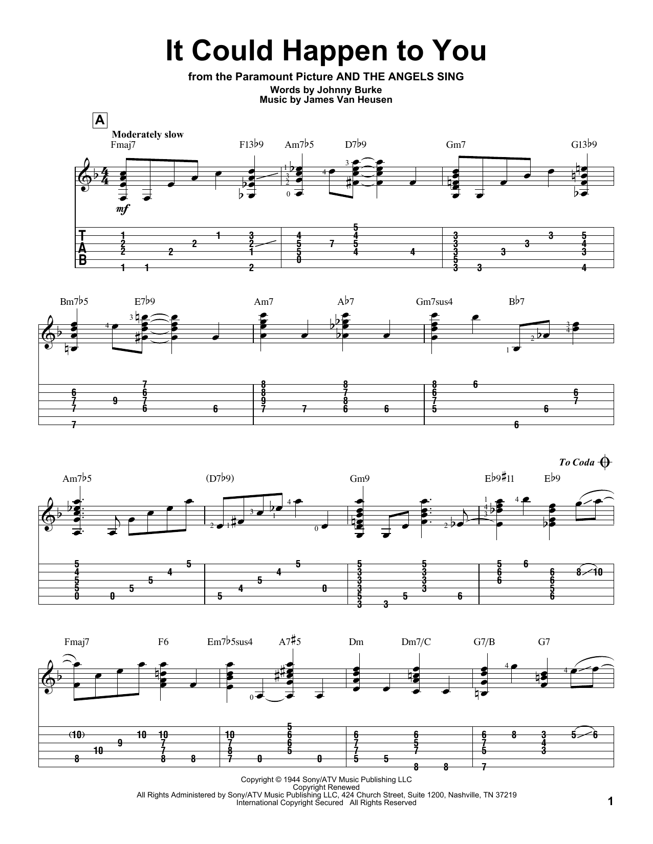 Download Frank Sinatra It Could Happen To You Sheet Music