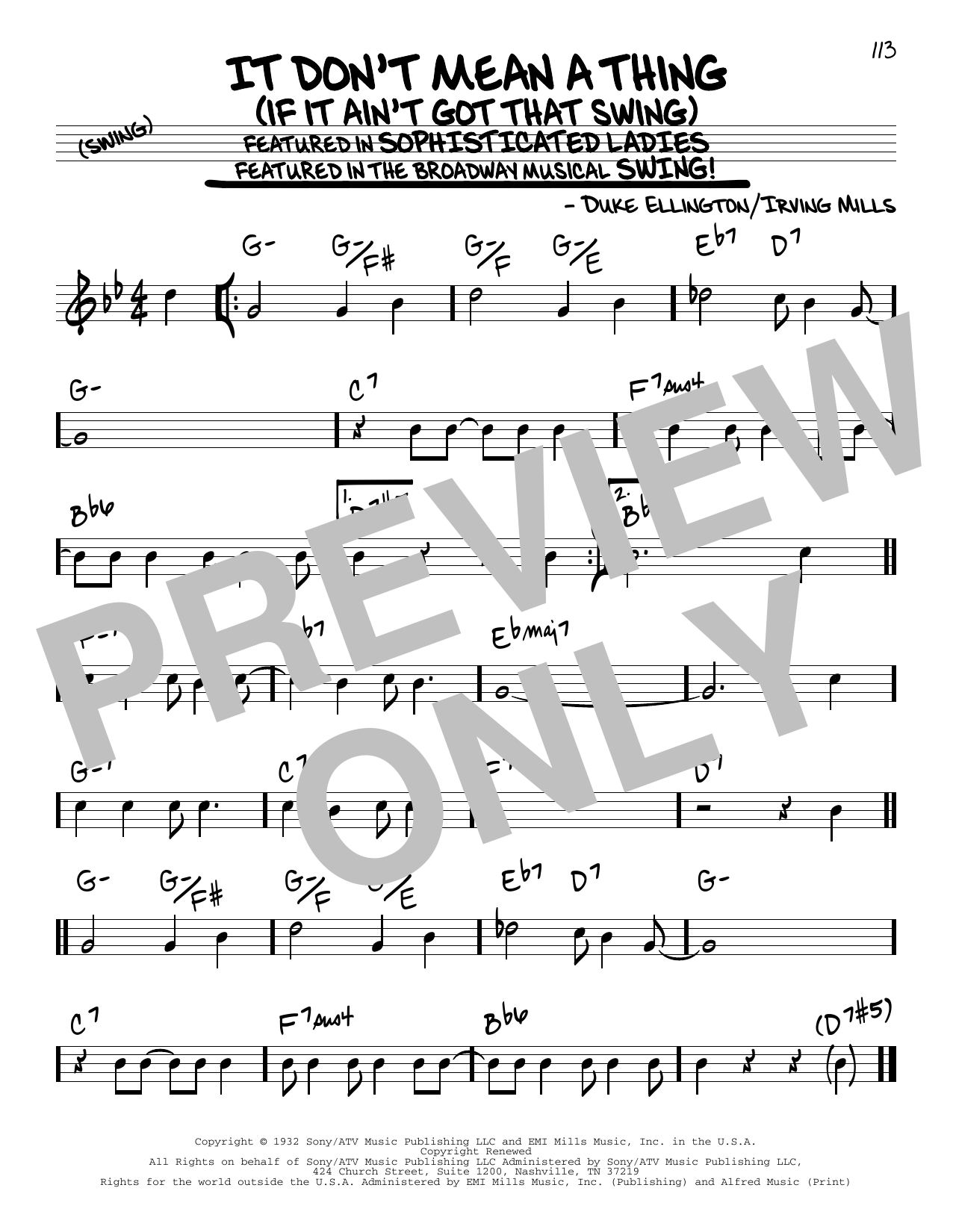 Download Duke Ellington It Don't Mean A Thing (If It Ain't Got Sheet Music