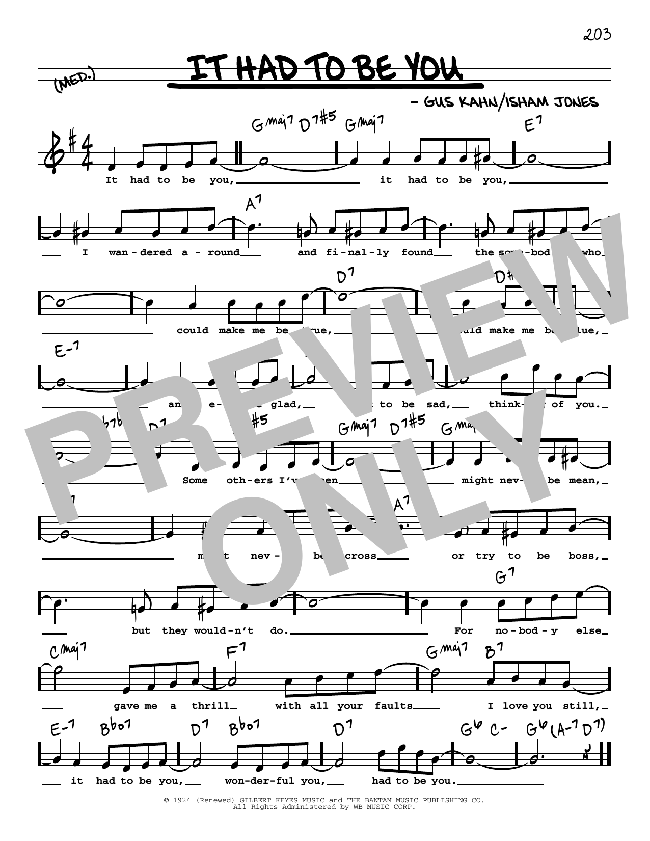 Download Gus Kahn It Had To Be You (High Voice) Sheet Music
