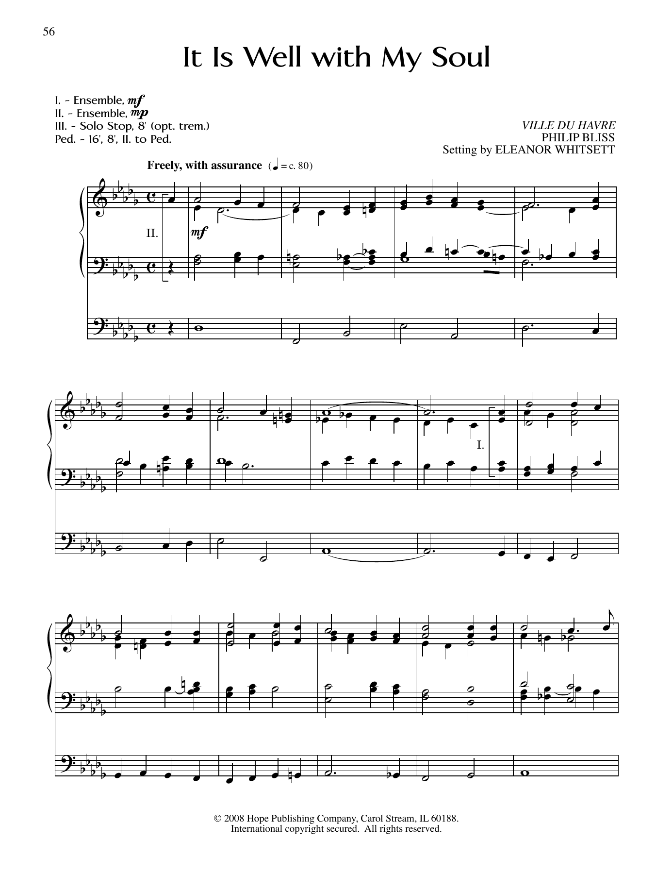 Download Eleanor Whitsett It Is Well with My Soul Sheet Music