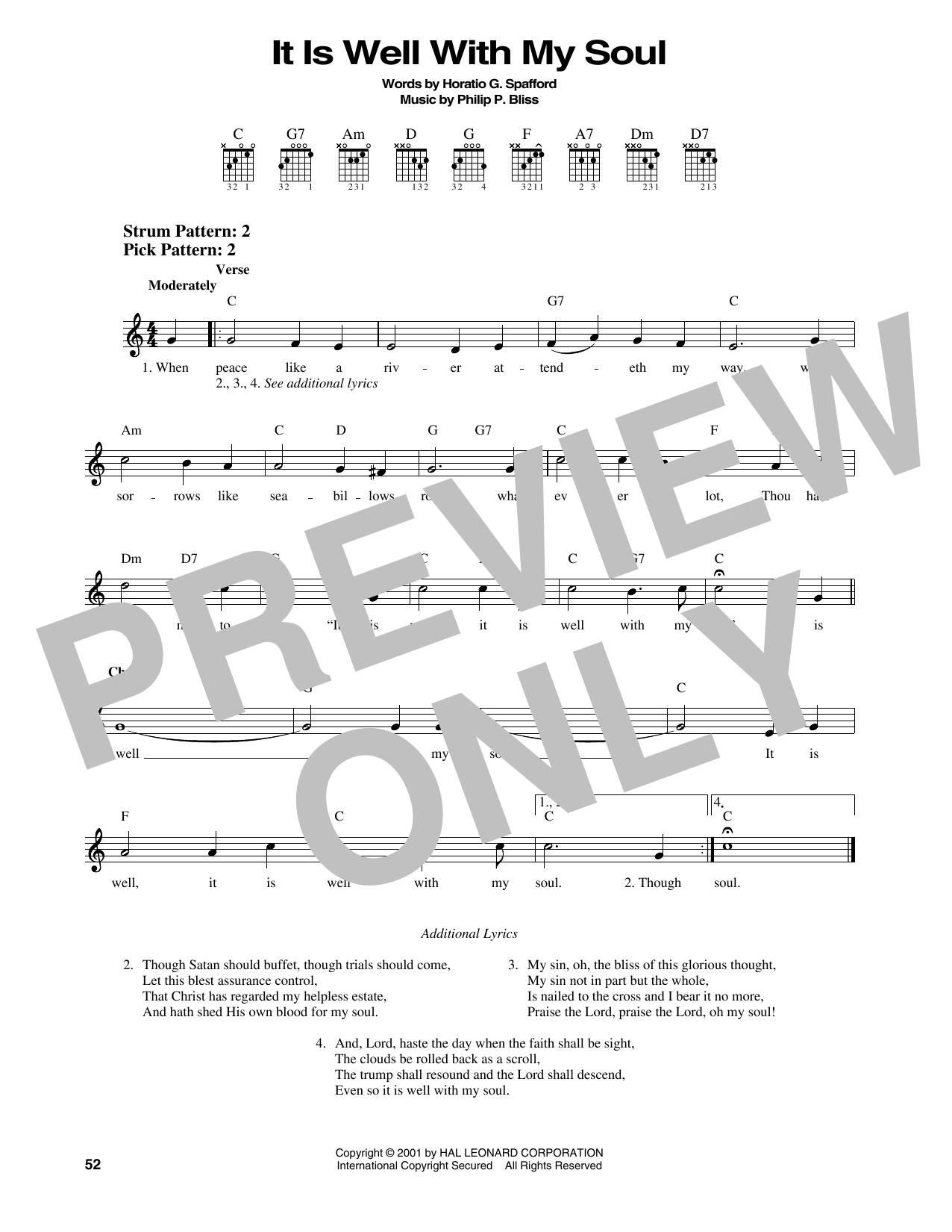 Philip P. Bliss It Is Well With My Soul sheet music notes printable PDF score