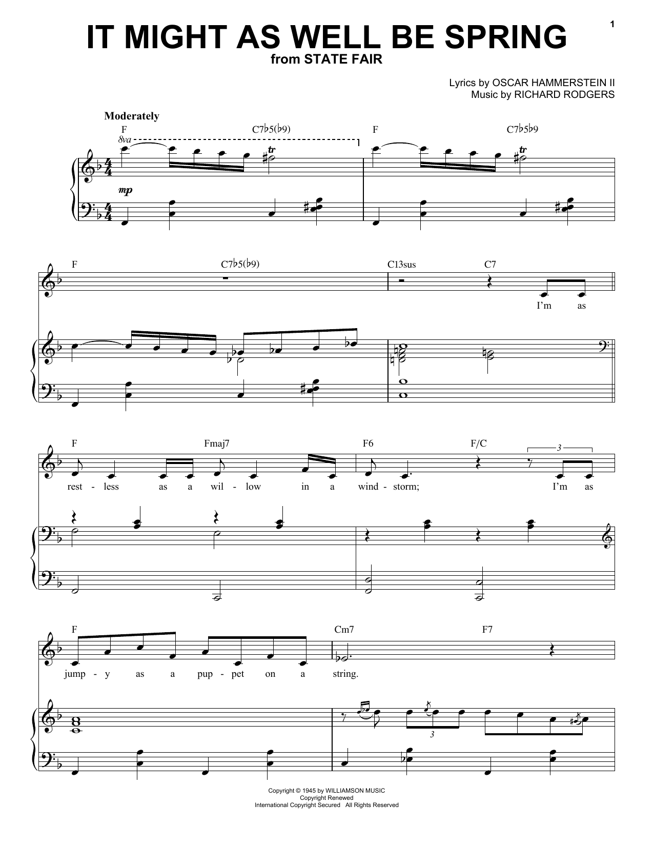 Download Frank Sinatra It Might As Well Be Spring Sheet Music