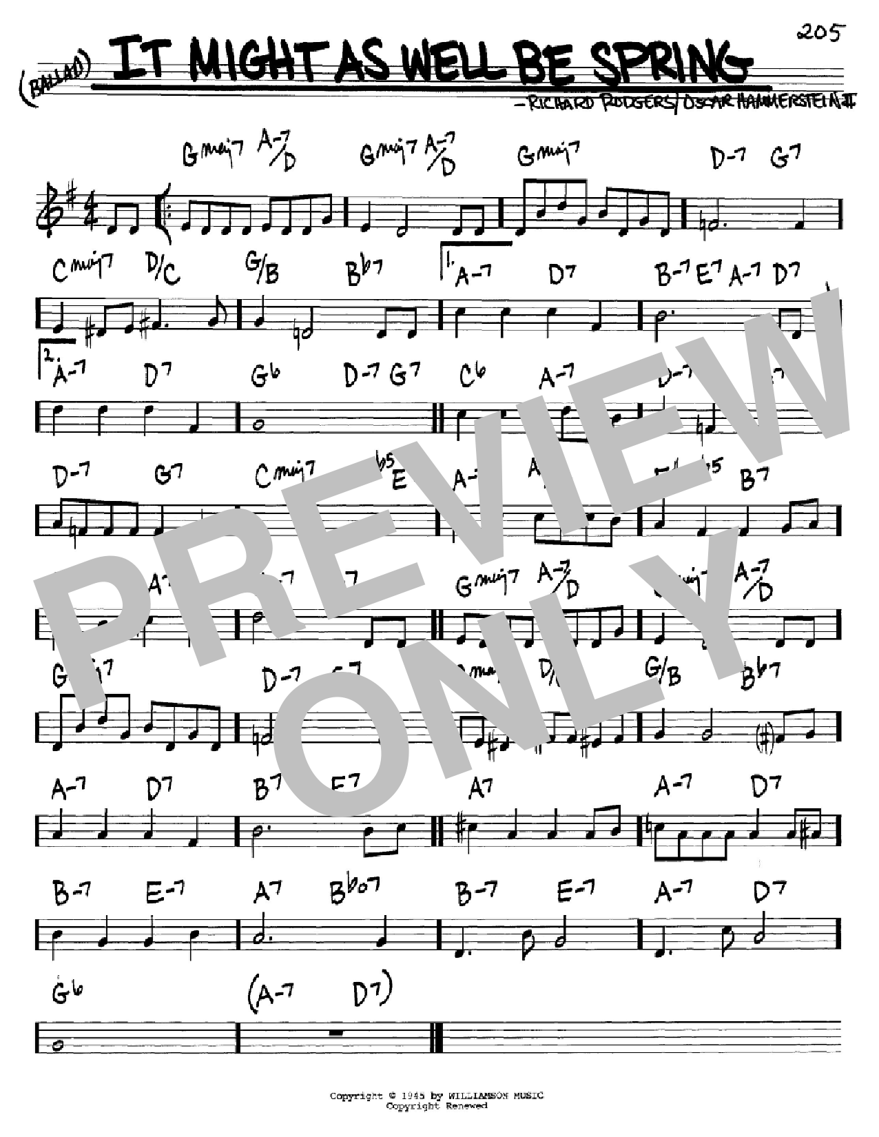Download Rodgers & Hammerstein It Might As Well Be Spring Sheet Music