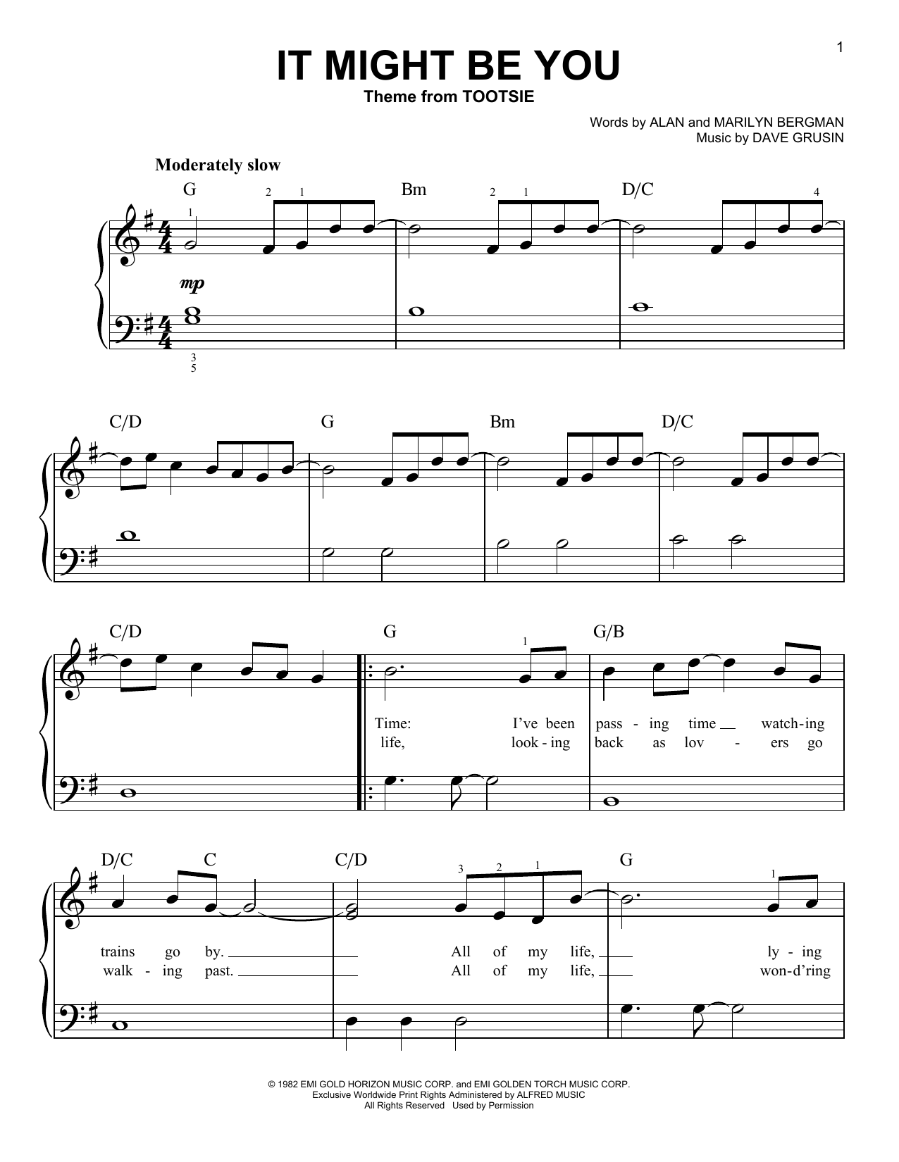 Download Dave Grusin It Might Be You (Theme from Tootsie) Sheet Music