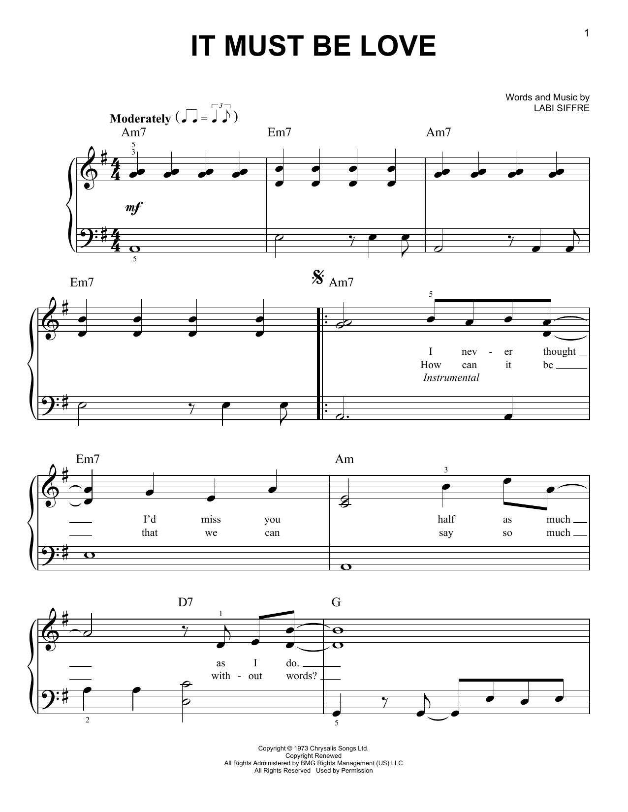 Download Madness It Must Be Love Sheet Music