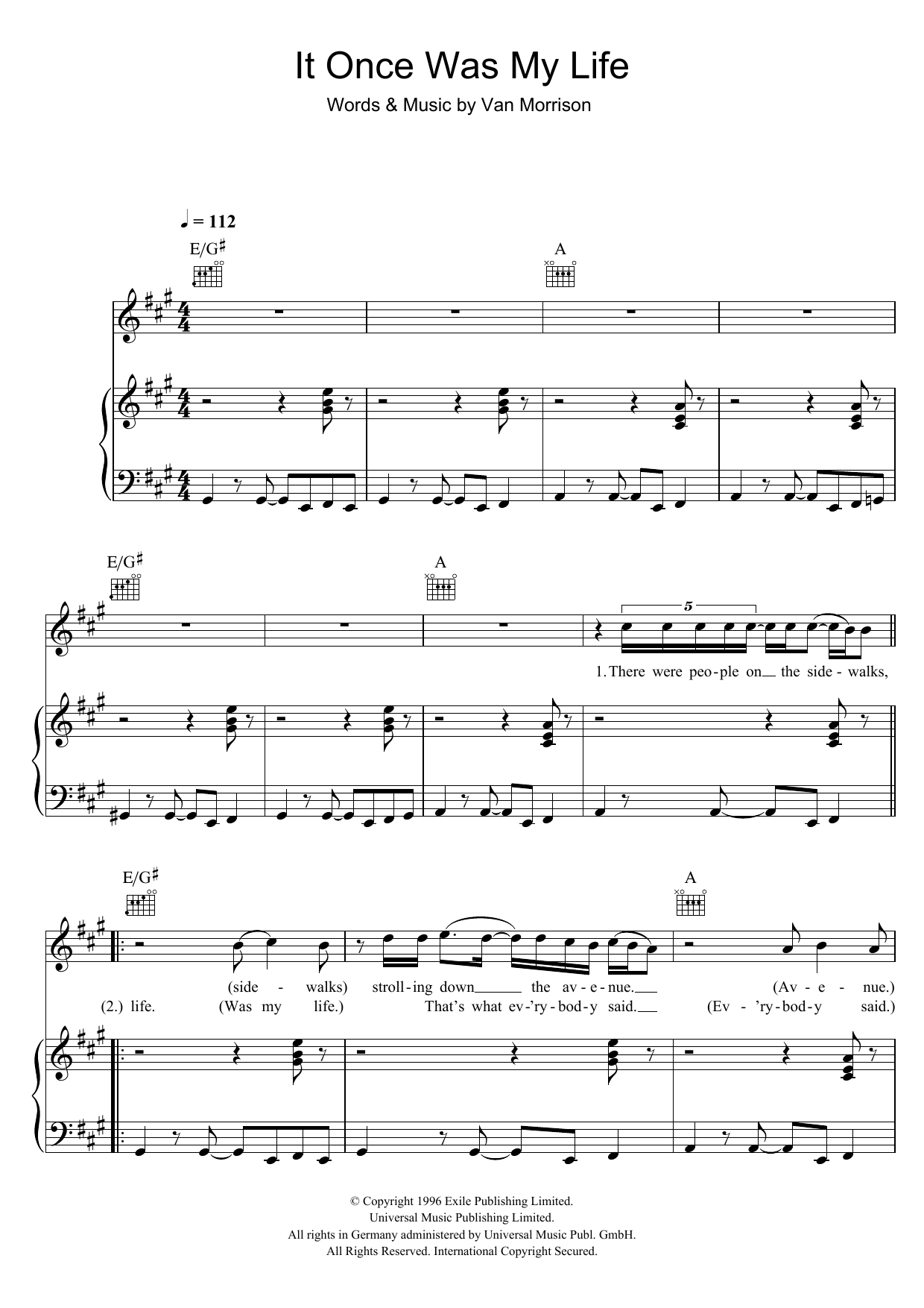 Download Van Morrison It Once Was My Life Sheet Music