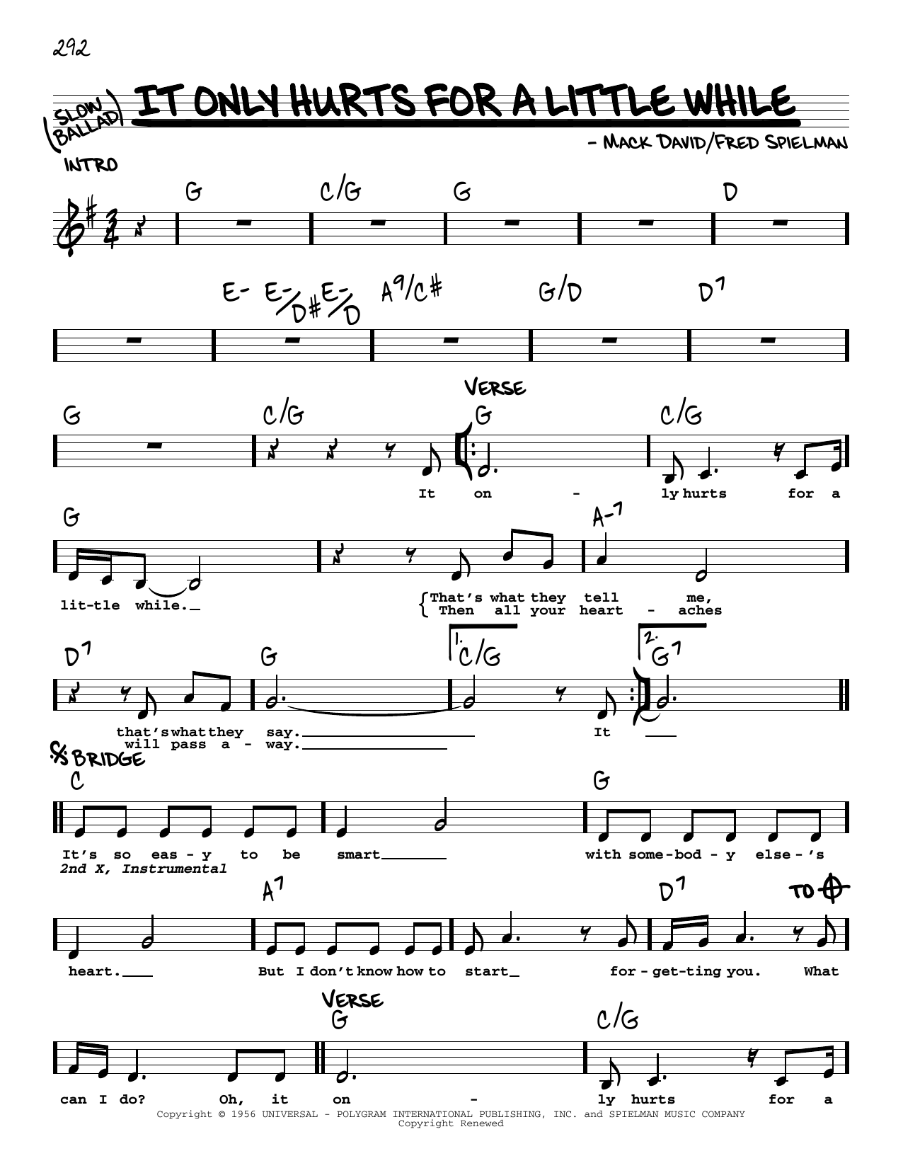 Download Margo Smith It Only Hurts For A Little While Sheet Music