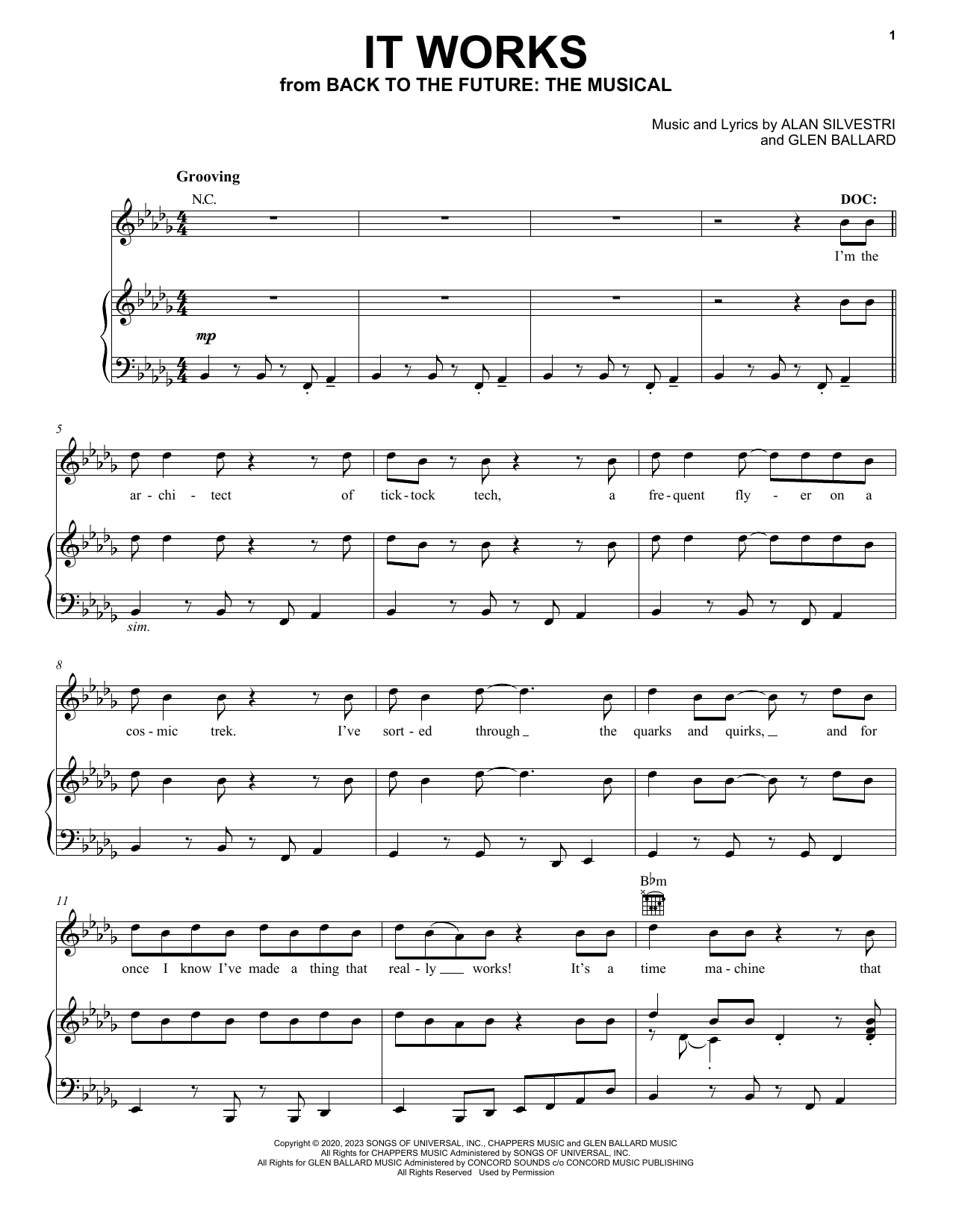 Download Glen Ballard and Alan Silvestri It Works (from Back To The Future: The Sheet Music