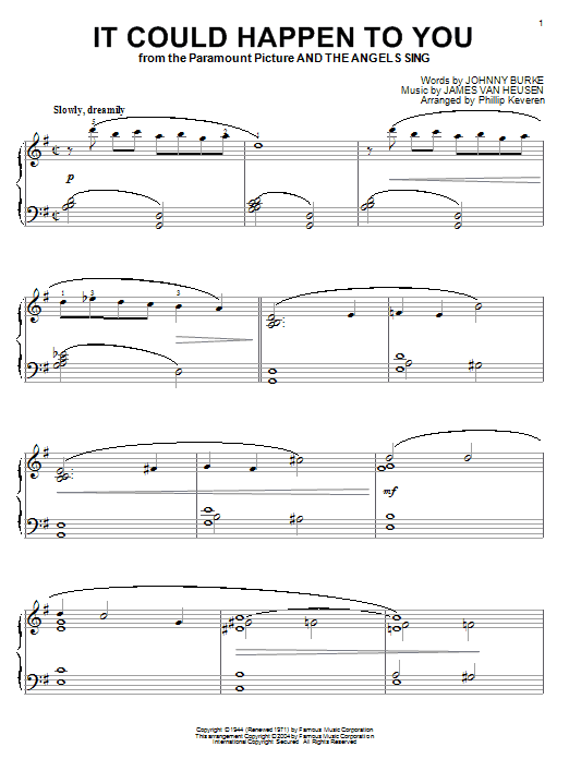 Frank Sinatra It Could Happen To You sheet music notes printable PDF score